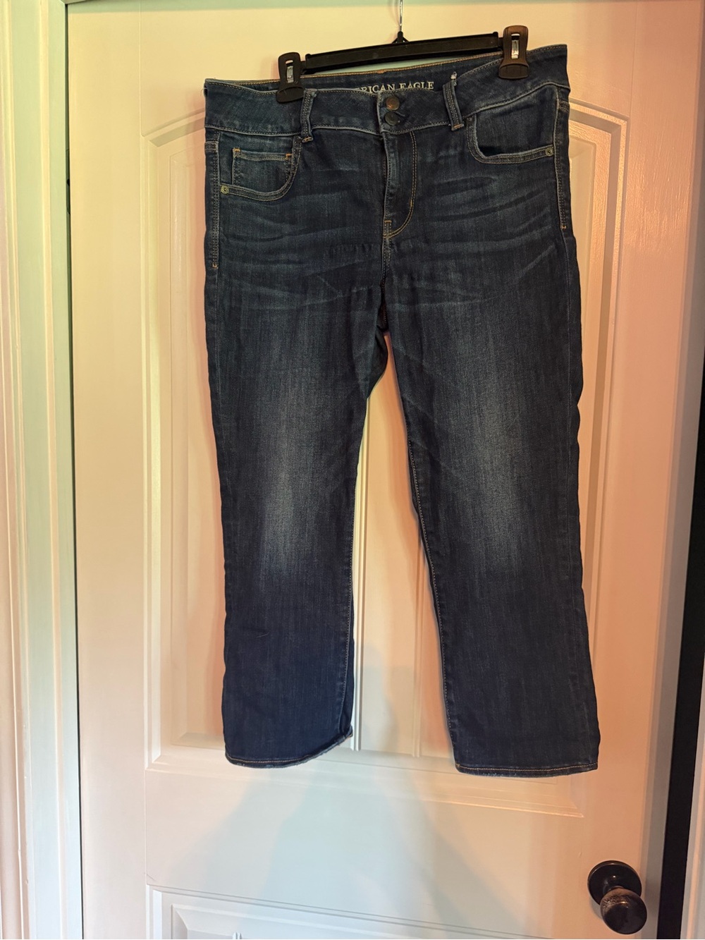American Eagle Outfitters Dark Blue Artist Crop Jeans
